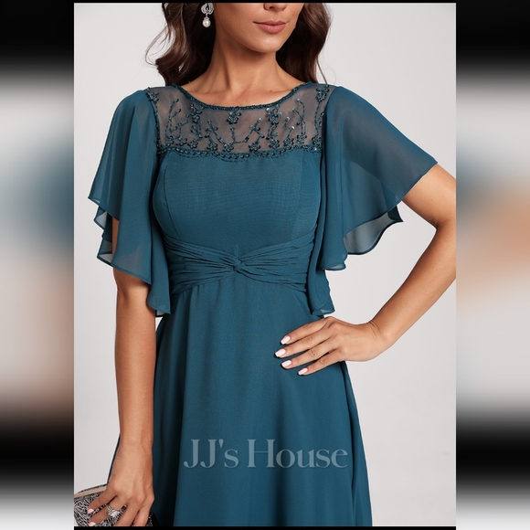 JJs House | Dresses | Jjs House Aline Scoop Knee Length Chiffon ...